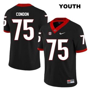 Youth Georgia Bulldogs NCAA #75 Owen Condon Nike Stitched Black Legend Authentic College Football Jersey RJU0754GF